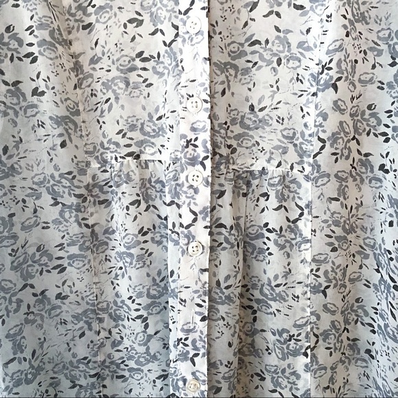 Pins & Needles Urban Outfitters Floral Sheer Long Sleeve Button Down Shirt Small - Picture 3 of 6